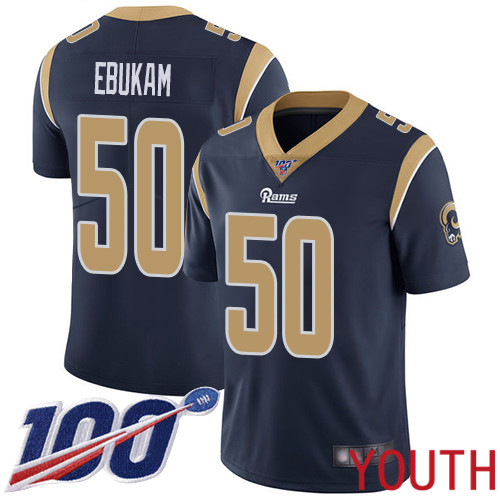 Los Angeles Rams Limited Navy Blue Youth Samson Ebukam Home Jersey NFL Football #50 100th Season Vapor Untouchable->women nfl jersey->Women Jersey